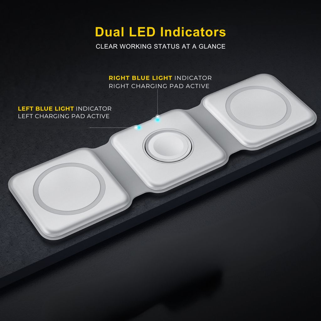 Portable-3-in-1-Foldable-MagSafe-Fast-Wireless-Charging-Pad-charging-status