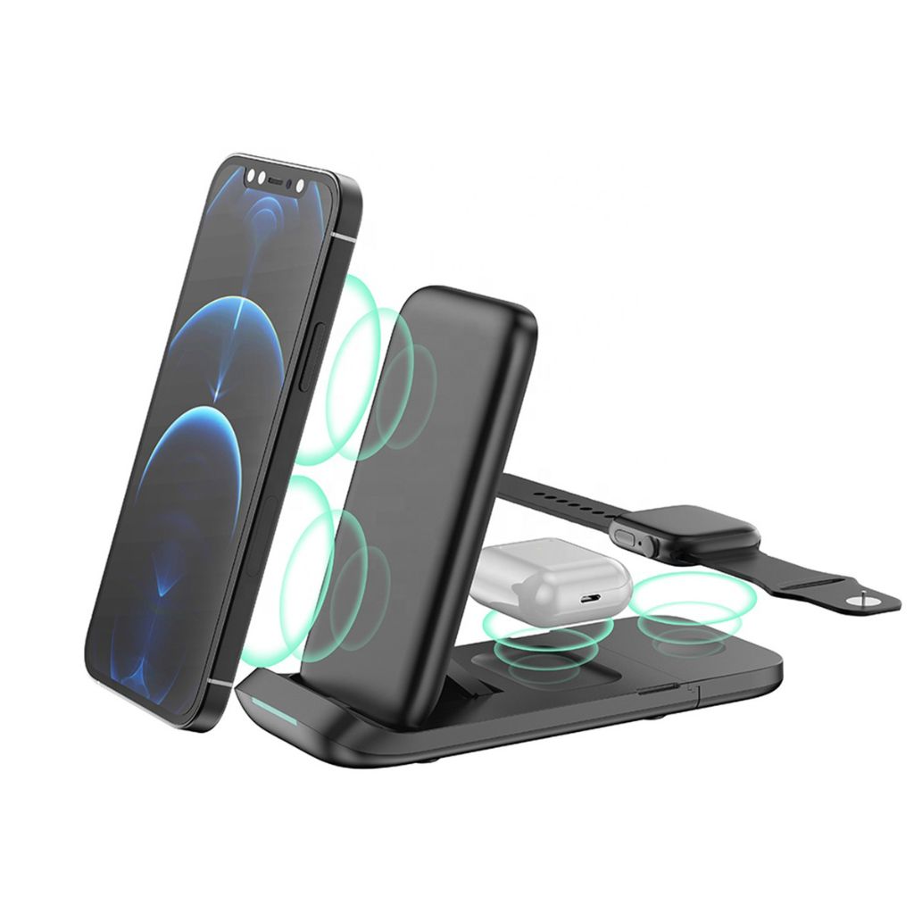 3-in-1 15w foldable fast wireless charger full